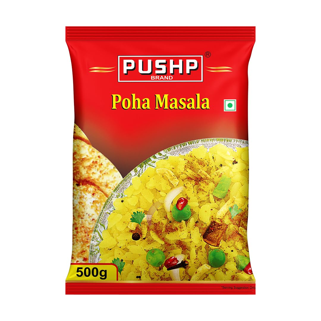 Pushp Brand Indori Poha Masala Pouch 500g pack 1