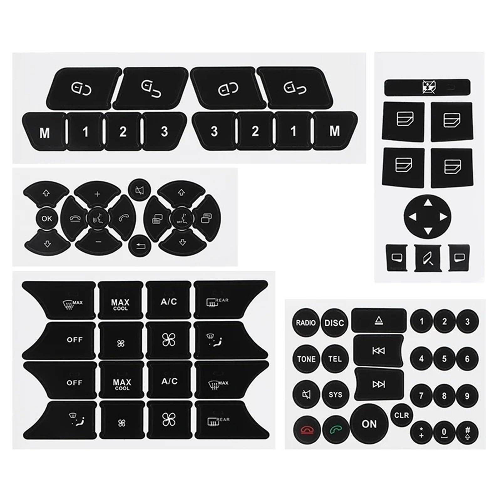 Car Interior Button Sticker Compatible with Benz for GLK Class for X204 Car Button Repair Stickers ModificationAccessories