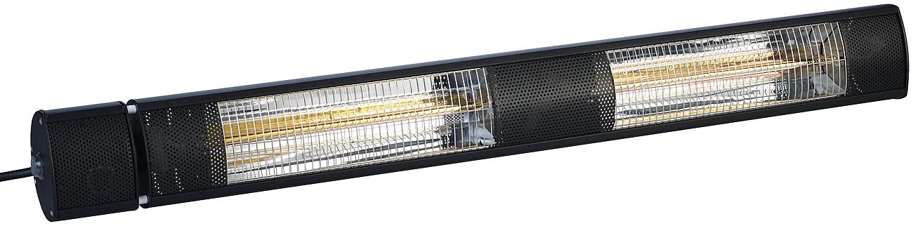 Semptec Urban Survival Technology Terassenstrahler: IR-Außen-Heizstrahler, Goldröhre, 3000 W, IP65, Fernbedienung, schwarz (Wärmestrahler, Wandheizstrahler, Heizer)