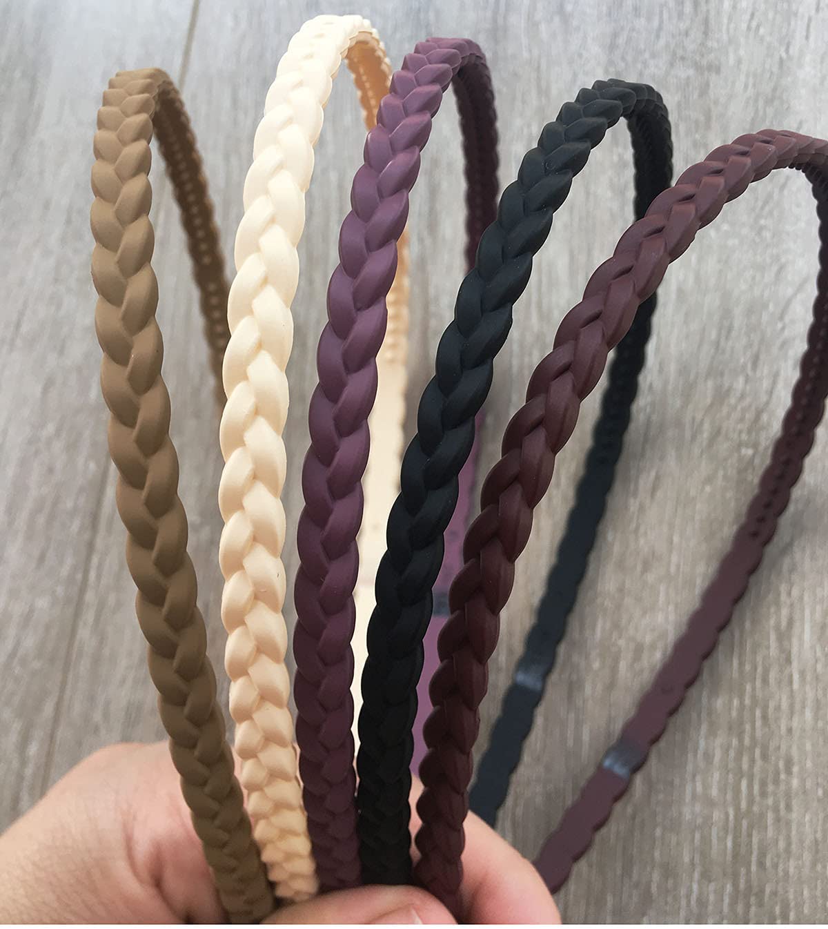 Glamifirsto 6mm Thin Headbands for Girls and Women - Plastic Pigtail Style With Teeth, Skinny for Kids, Teens, Lady (Set of 12) - Multicolor 1