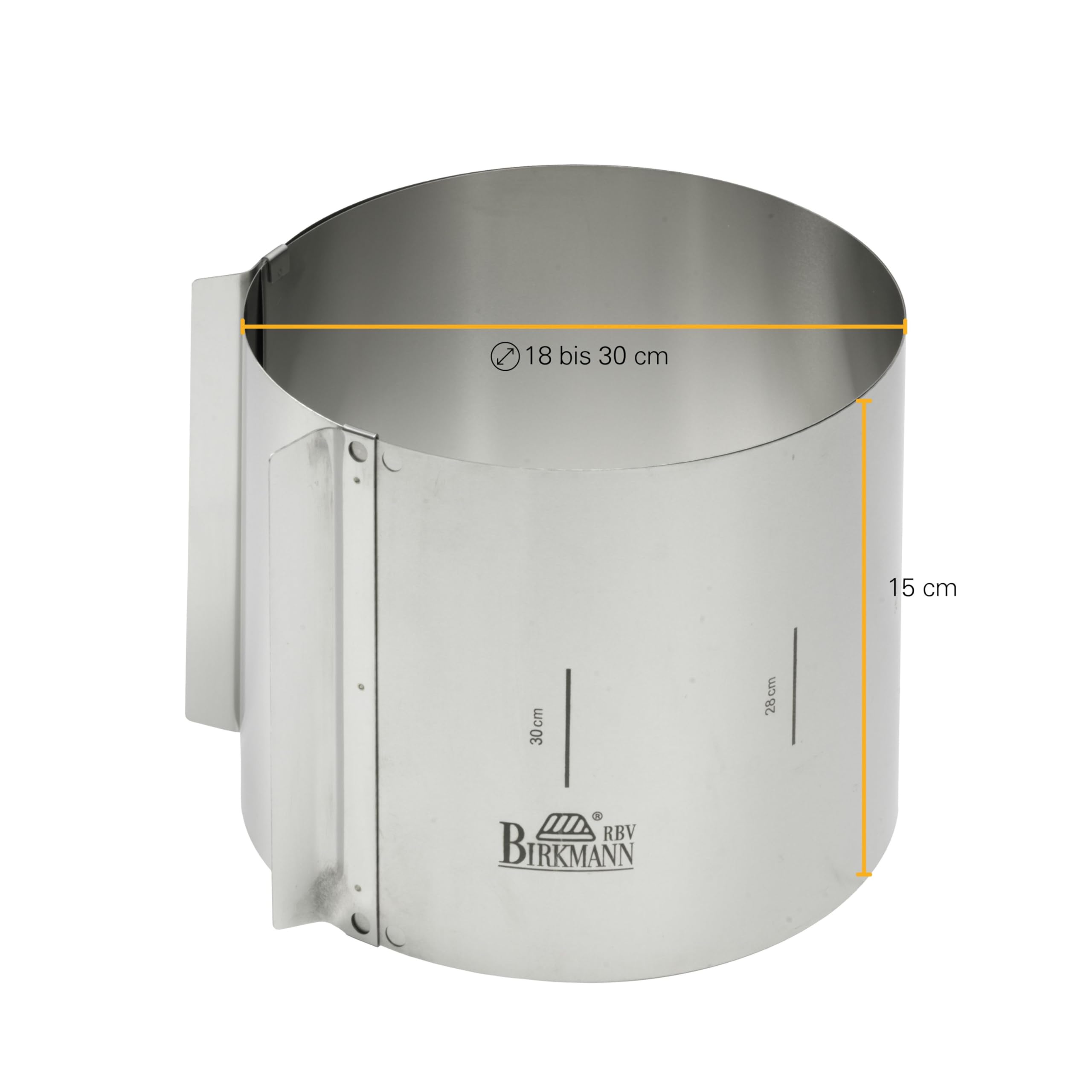 Birkmann RBV, 429413, Easy Baking, bardzo wysoki pierścień do ciasta, wysokość 15 cm, stal sprężynowa