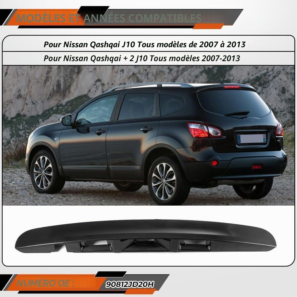 Poignée de coffre arrière, poignée de coffre compatible avec Nissan Qashqai J10 JJ10 2007-2013 90812JD20H