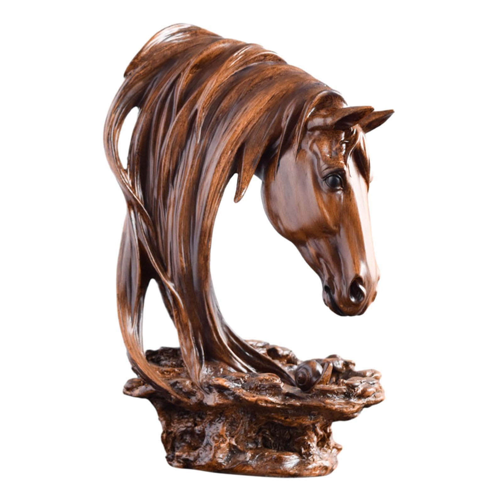 TWISAXC Modern Art Horse Statue Shelf Decor | Delicate Styling Stable Base | Elegant Lines Fine Workmanship Adding Unique And Delicate Feeling To Room. Animal, Wood, 20x13.5x32.5cm