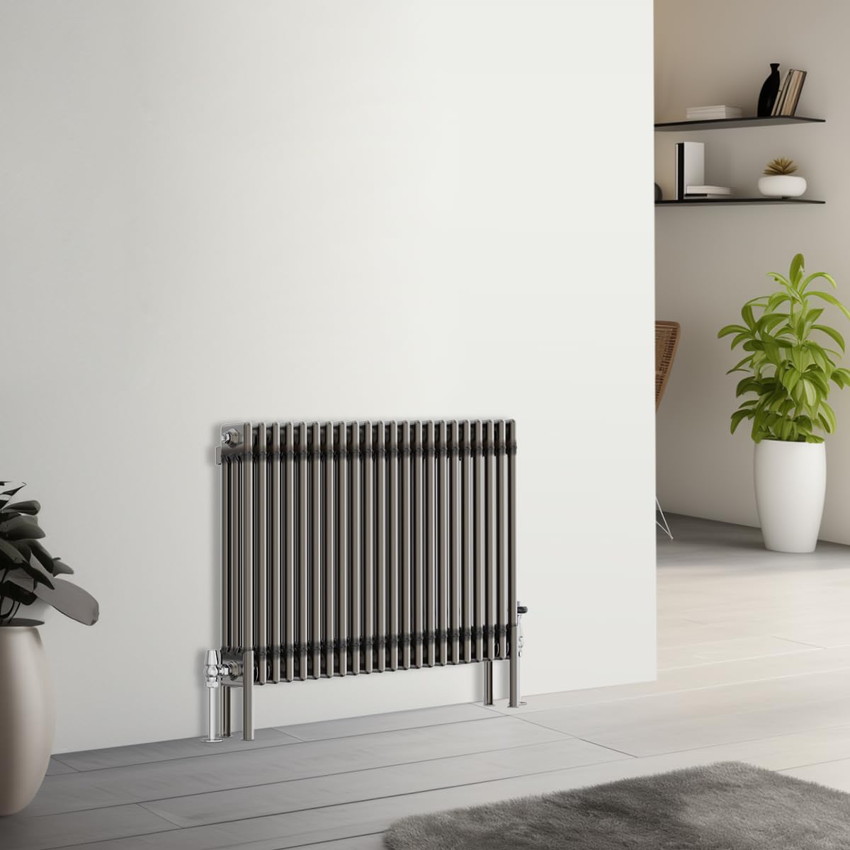 NRG 600 x 1010mm Raw Metal Cast Iron Triple Column Horizontal Radiator