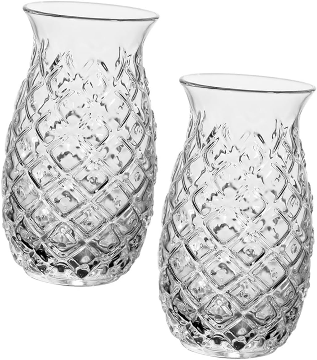 Zerodeko Sets Stackable Pineapple Decorative Drinking Glasses Unique Barware for Parties Home Pcs