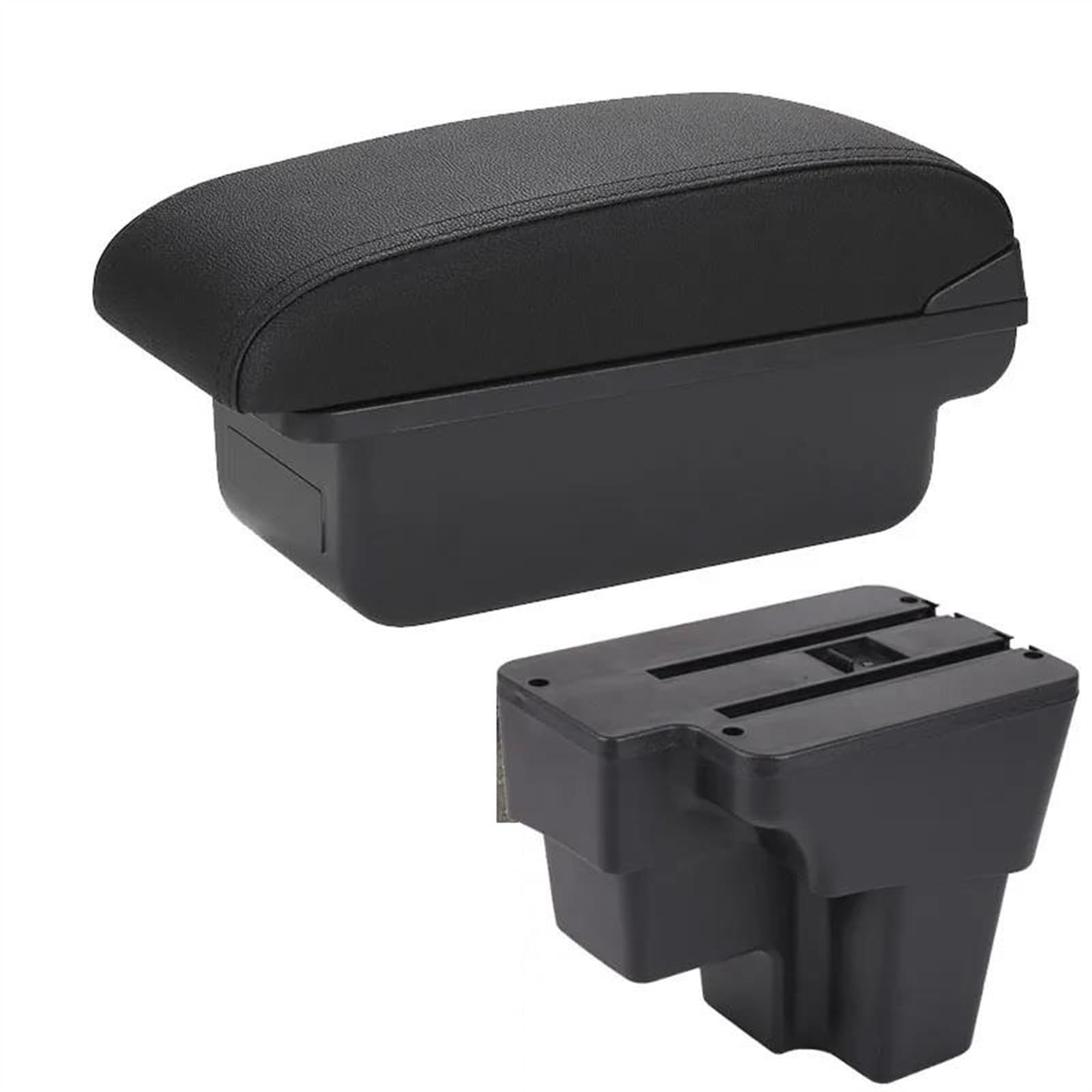 NOHEEU Car Armrest Europe South Retrofit Parts Storage Box Accessories For STONIC For Cerato For RIO 2015-2022(C2 Black line NO USB)