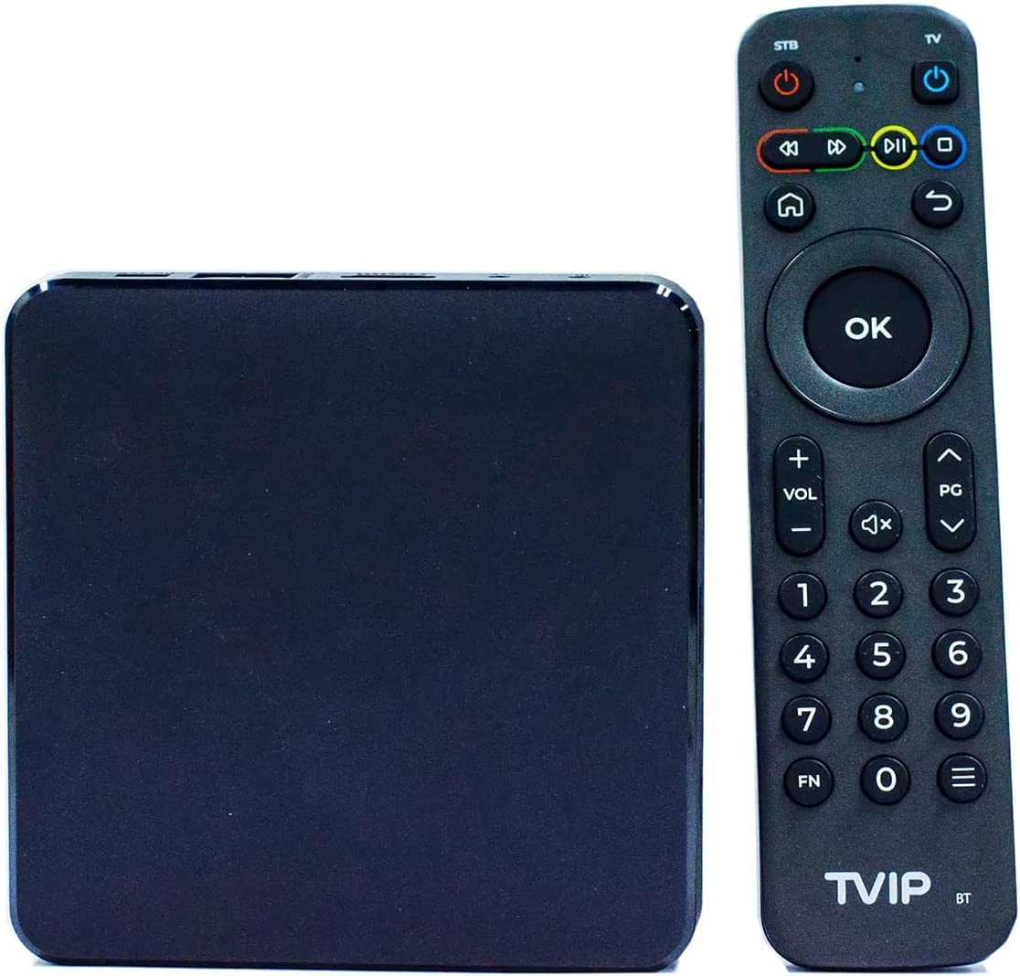 Meentek TVIP 605 SE Set-Top Box and remote control