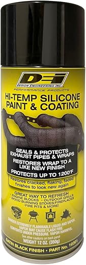 Design Engineering 010301 High-Temperature Silicone Coating Spray - Black, 6 Pack