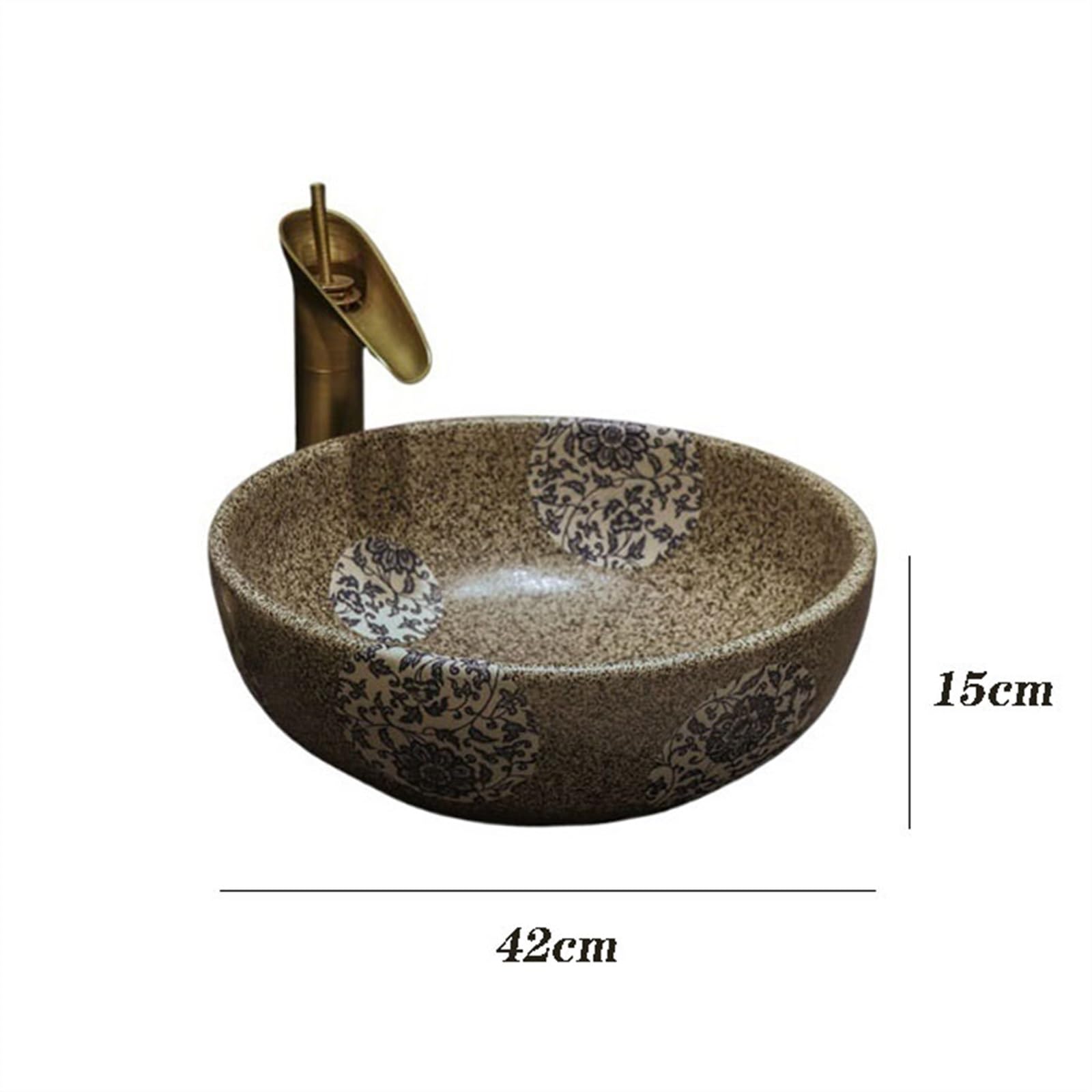 Umywalka łazienkowa ceramiczna umywalka nablatowa w stylu vintage, umywalka antyczna, umywalka łazienkowa, balkon, proste okrągłe umywalki umywalka stojąca
