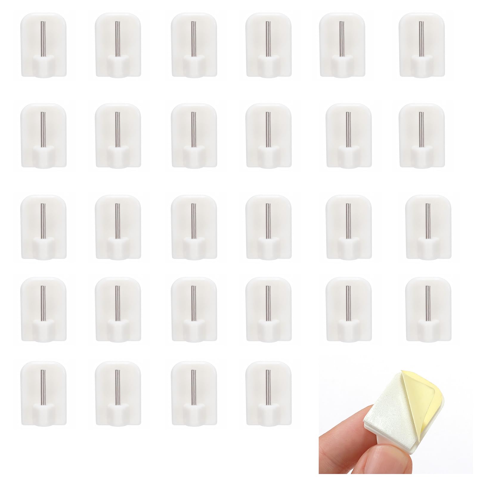 Muiltvoe Net Curtain Hooks, Self Adhesive Hooks, Plastic Hooks Self Adhesive, 10 Pcs Transparent No-Drill Sticky Window Hooks for Net Curtain Rods