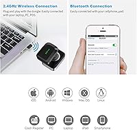 Vista 3 de Alacrity Escáner de código de barras inalámbrico QR 2D con base de carga e indicador de nivel de batería Bluetooth y 2.4 GHz inalámbrico y USB