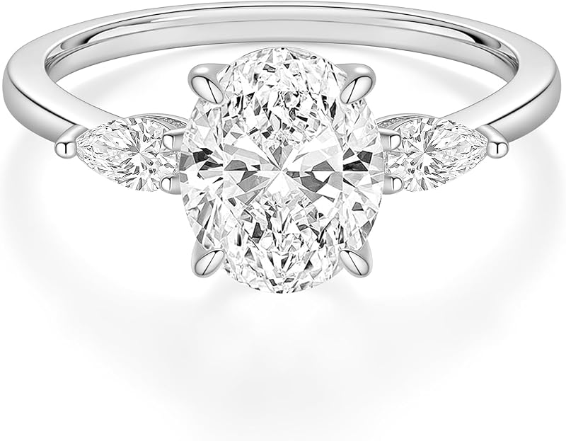 Travel Engagement Rings for Women Oval Cut Wedding Band Size 3-13