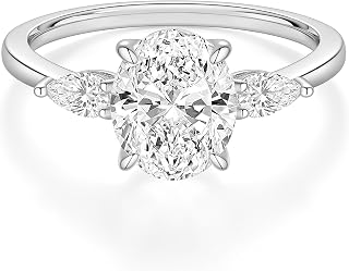 Travel Engagement Rings for Women Oval Cut Wedding Band Size 3-13