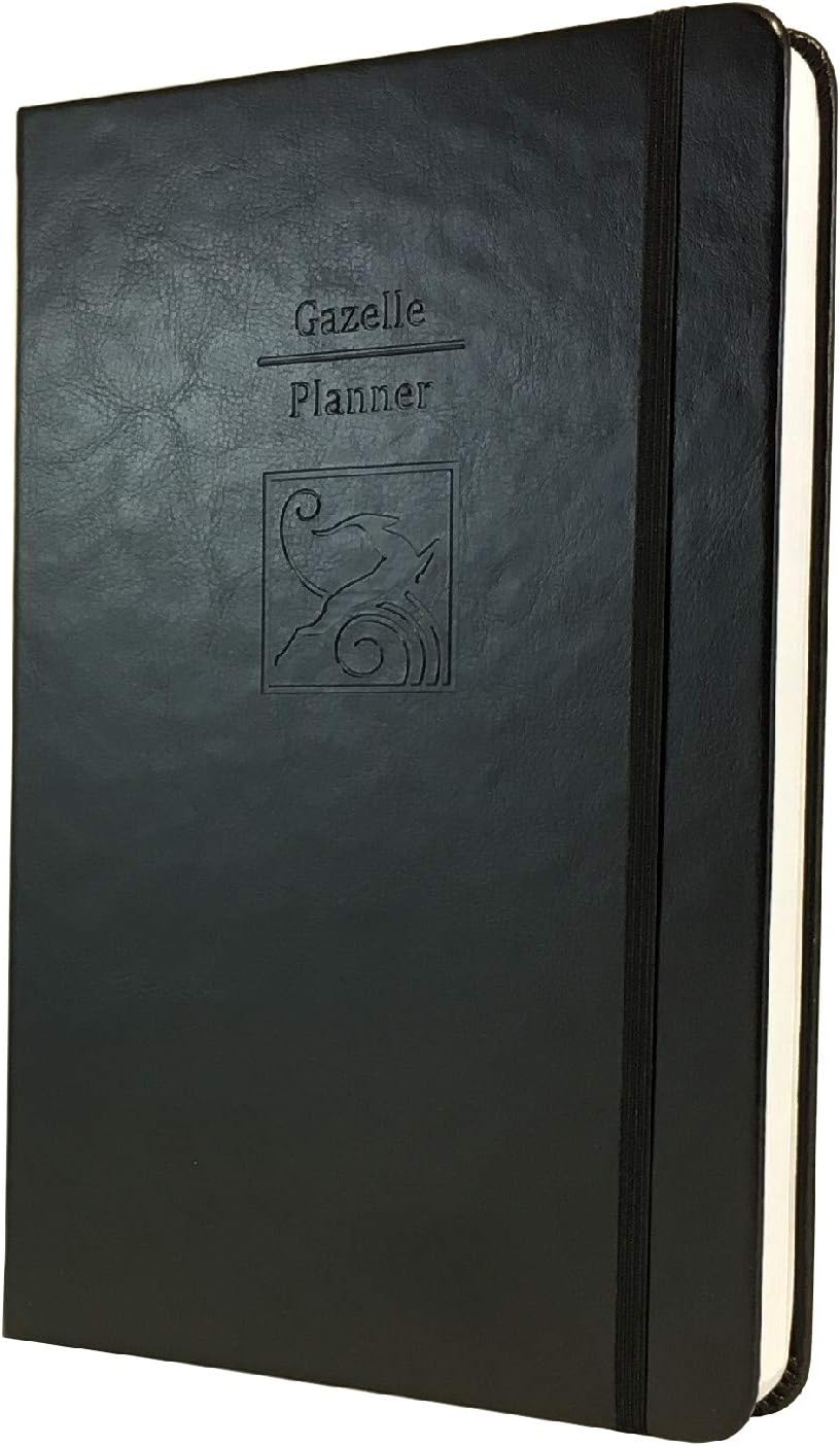 Pro - Guided Daily Planning to Improve Organization, Time Management & Success. Daily, Monthly & Weekly Goals, 6 x 9 inches, UNDATED Planner (Monday-Sunday) (Black)