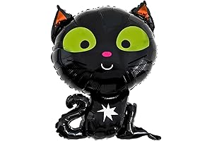Black Cat Giant Foil Balloon: Spooky Halloween & Party Decoration