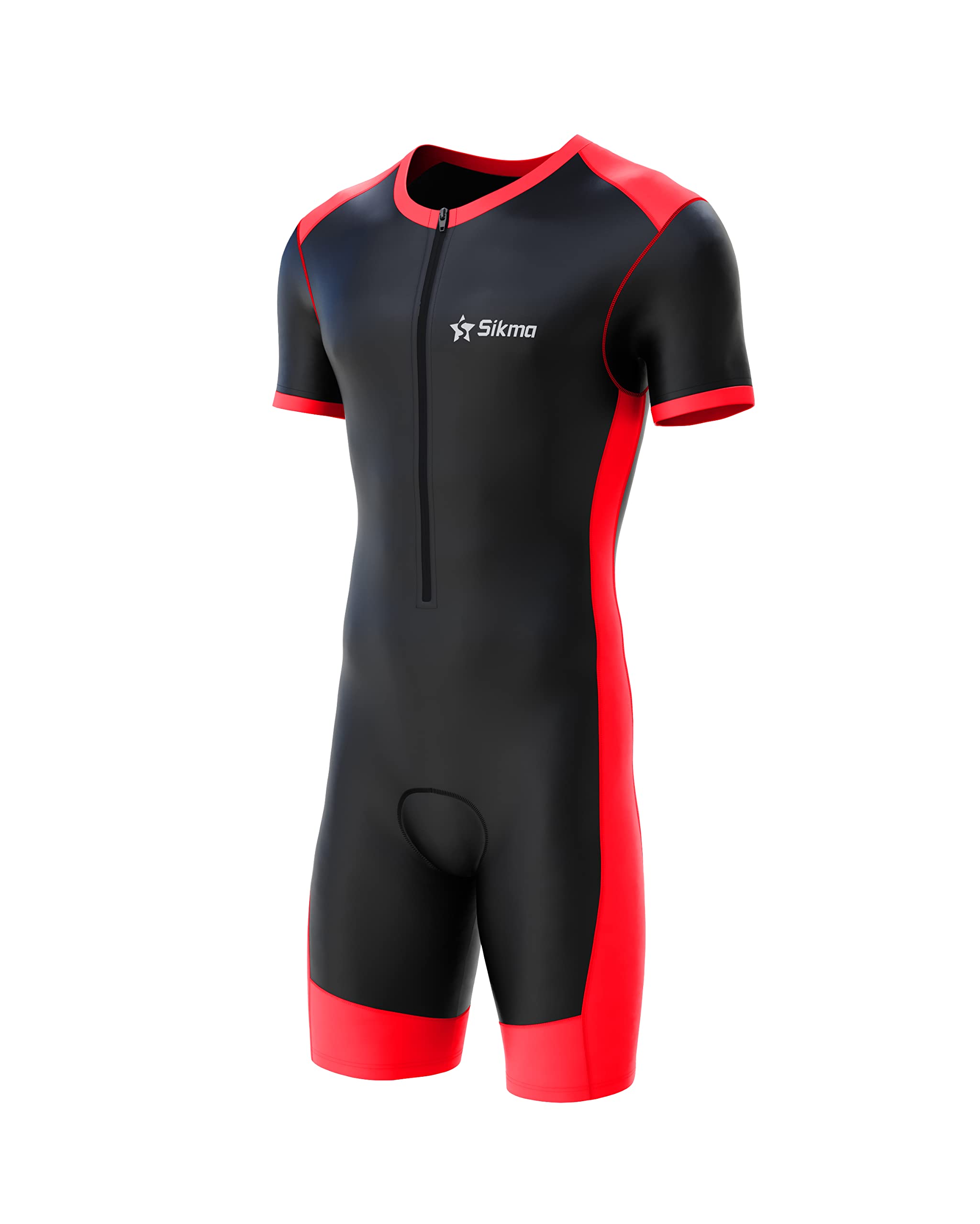 Sikma Combinaison de Cyclisme rembourrée pour Homme - Noir/Rouge - m