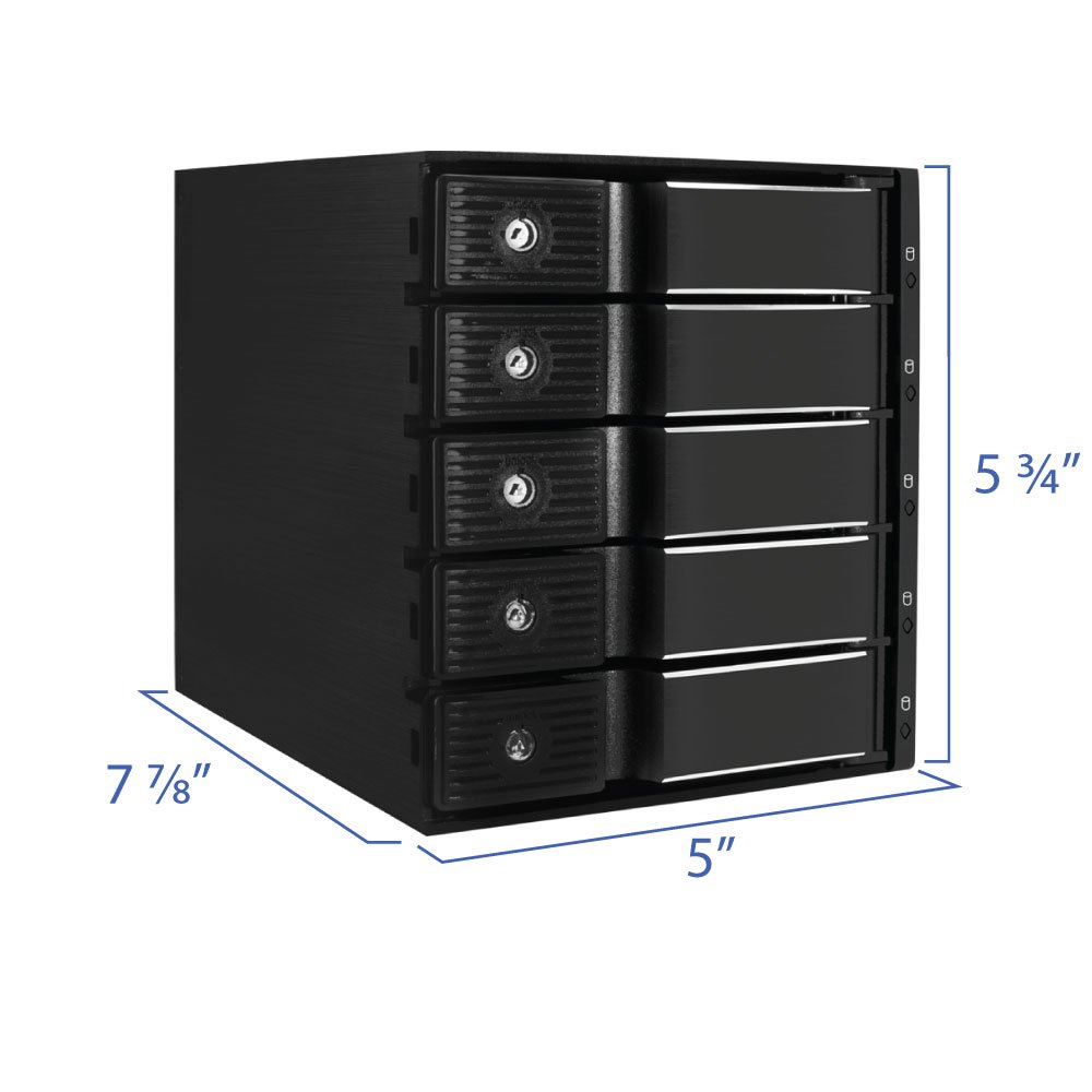 Kingwin MKS-535TL, 5,25" taca bez tacy, przenośny stojak na dysk twardy 5 x 3,5 cala