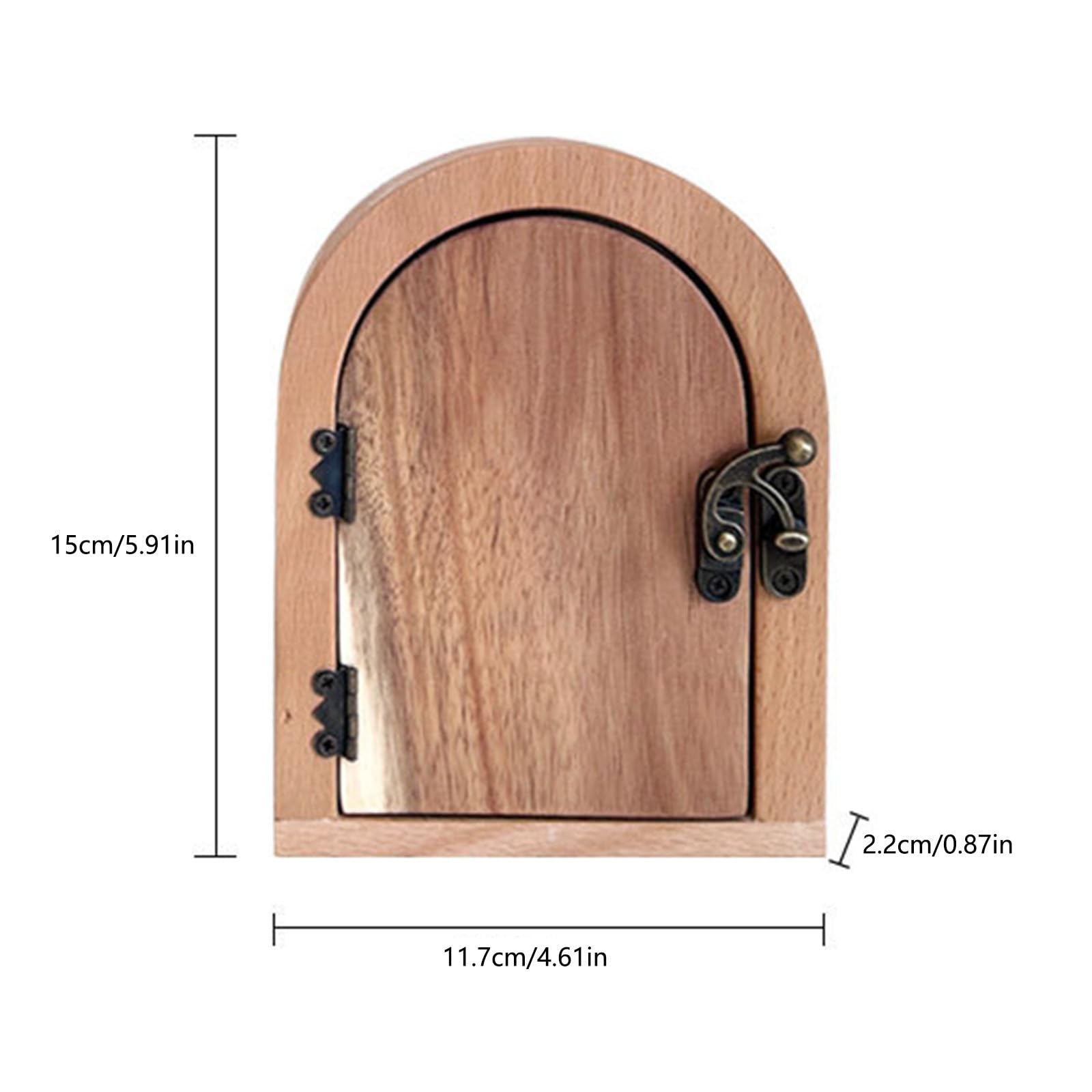 Placa de cubierta de enchufe de puerta de hada a prueba de bebés cubiertas de encendido y apagado a prueba de niños, protector de encendido y apagado hecho a mano interior de madera hecho a mano para