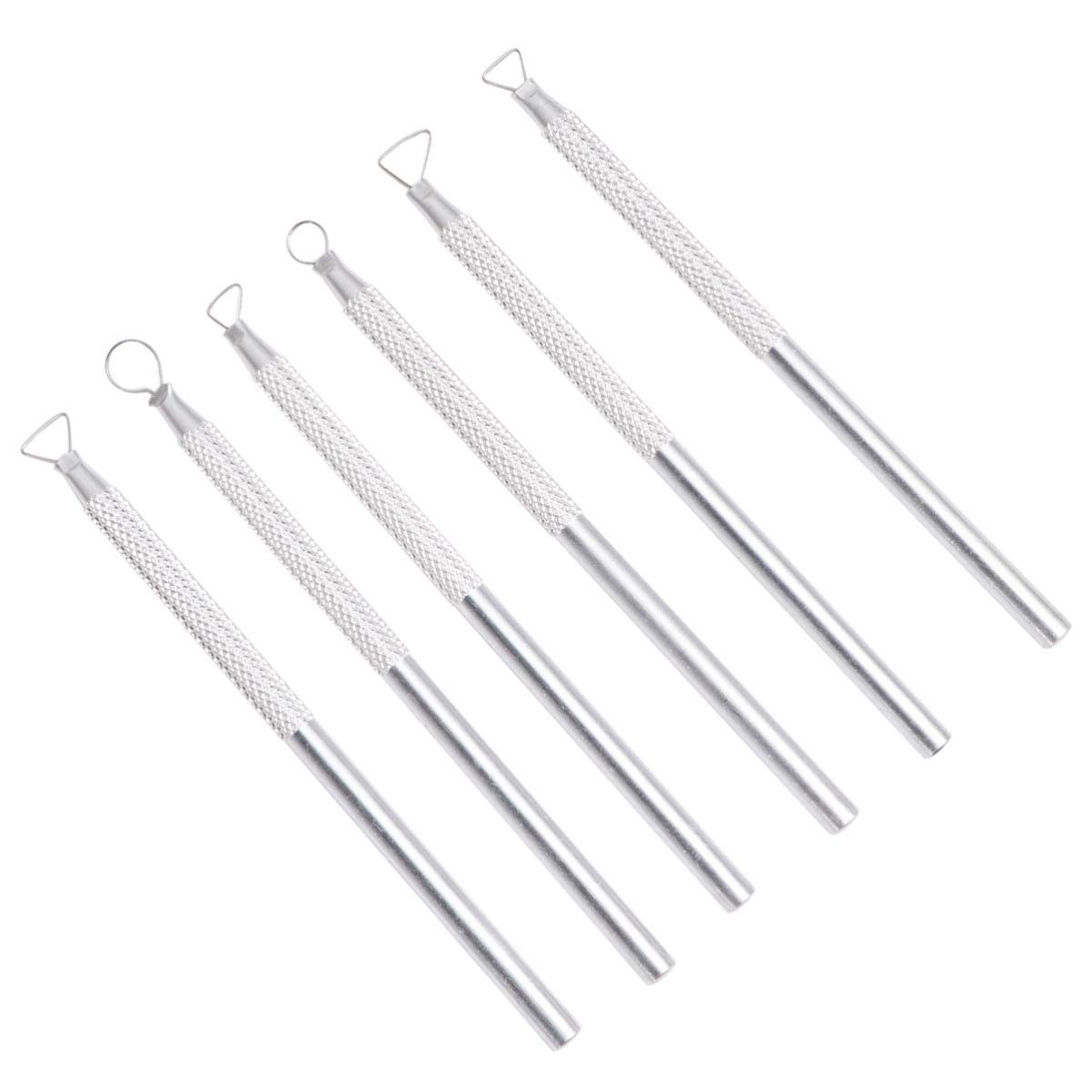 Artibetter Ceramic Pottery Clay Ribbon Sculpting Tool Kit, Silver, 6 Pcs