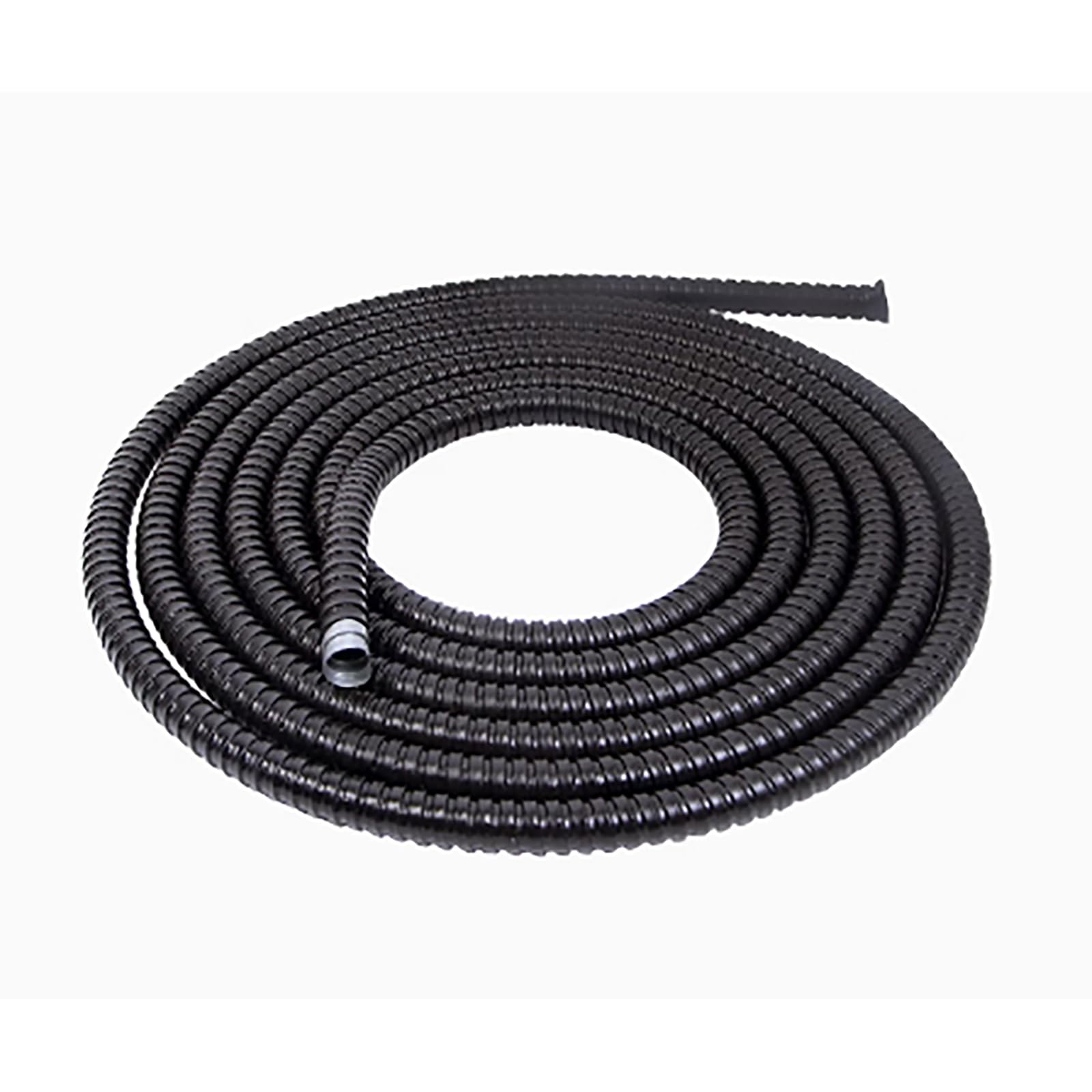 Manguera de metal recubierta de plástico negro, línea de cable de tubería flexible corrugada roscada impermeable, protector de manga, funda de cable (23 * 26mm, 20m)