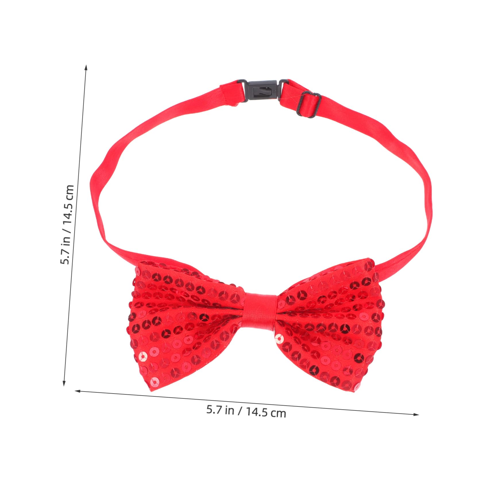 CIMAXIC 5pcs Children's Sequin Bow Ties Uniform Bow Tie for Party Glitter Sequin Necktie Pre-tied Self Options