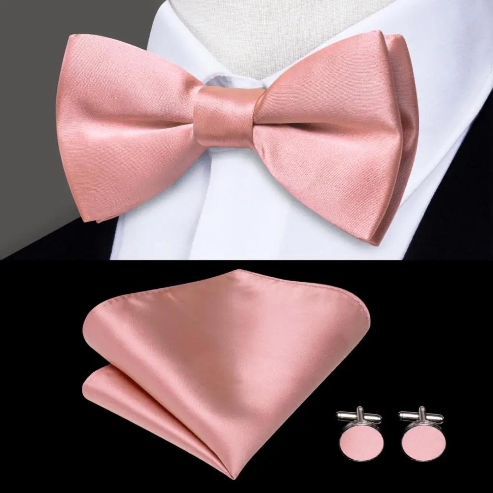 Hosenträger Suspender Seiden-Herren-Hosenträger-Set Mit Fliege Und Manschettenknöpfen Verstellbar Mit 6 Clip-Hosenträgern Für Herrenhosen Geschenk