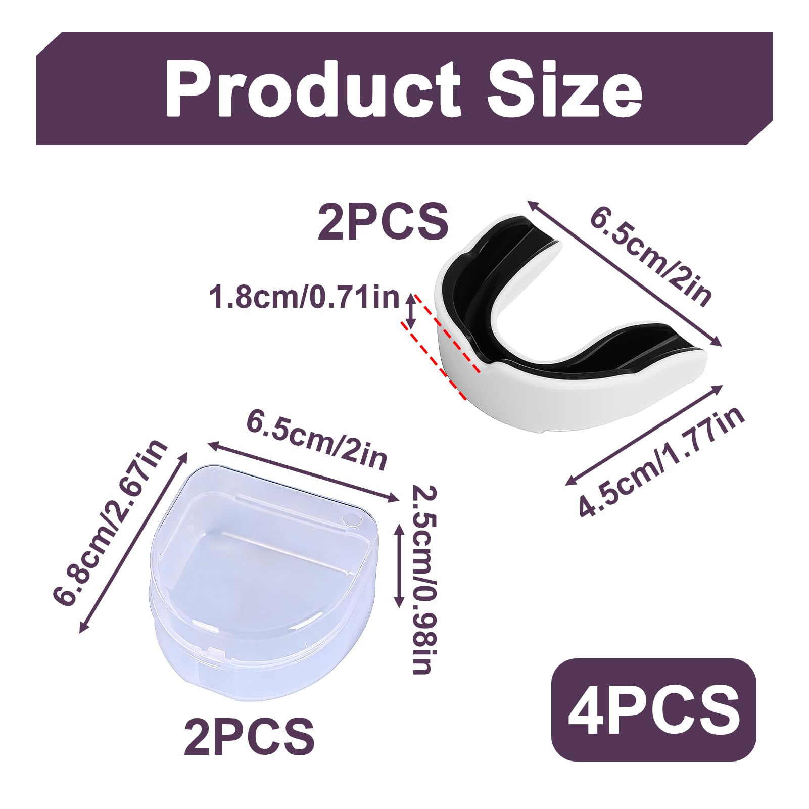 2 Pièces Protege Dents Sport, Protège Dents Boxe, Gouttière Dentaire en Silicone, Protection pour Boxe, MMA, Rugby, Hockey et Taekwondo, Ajustable, Confortable avec Boîte de Rangement, Protection Max