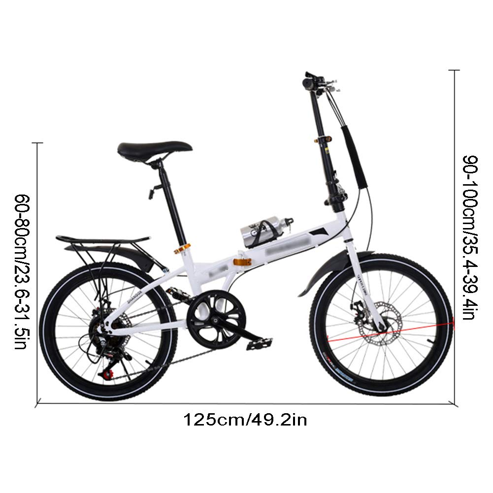 nilab klapprad Fahrrad 6-Gang-Faltrad, niedriger Einstieg Stahlrahmen Faltbares Kompaktfahrrad mit Gepäckträgerschutzblechen Urbanes Fahren und Pendeln, 16 Zoll-Rot Sport & Freizeit Size:YXXS For many Metal Gear G20 330D
