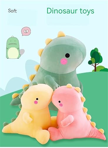 Miniatura 5 de Loskv Peluche de dinosaurio rosa, lindos animales de peluche de dinosaurio, juguetes de peluche de dinosaurio súper suaves, peluche de dinosaurio
