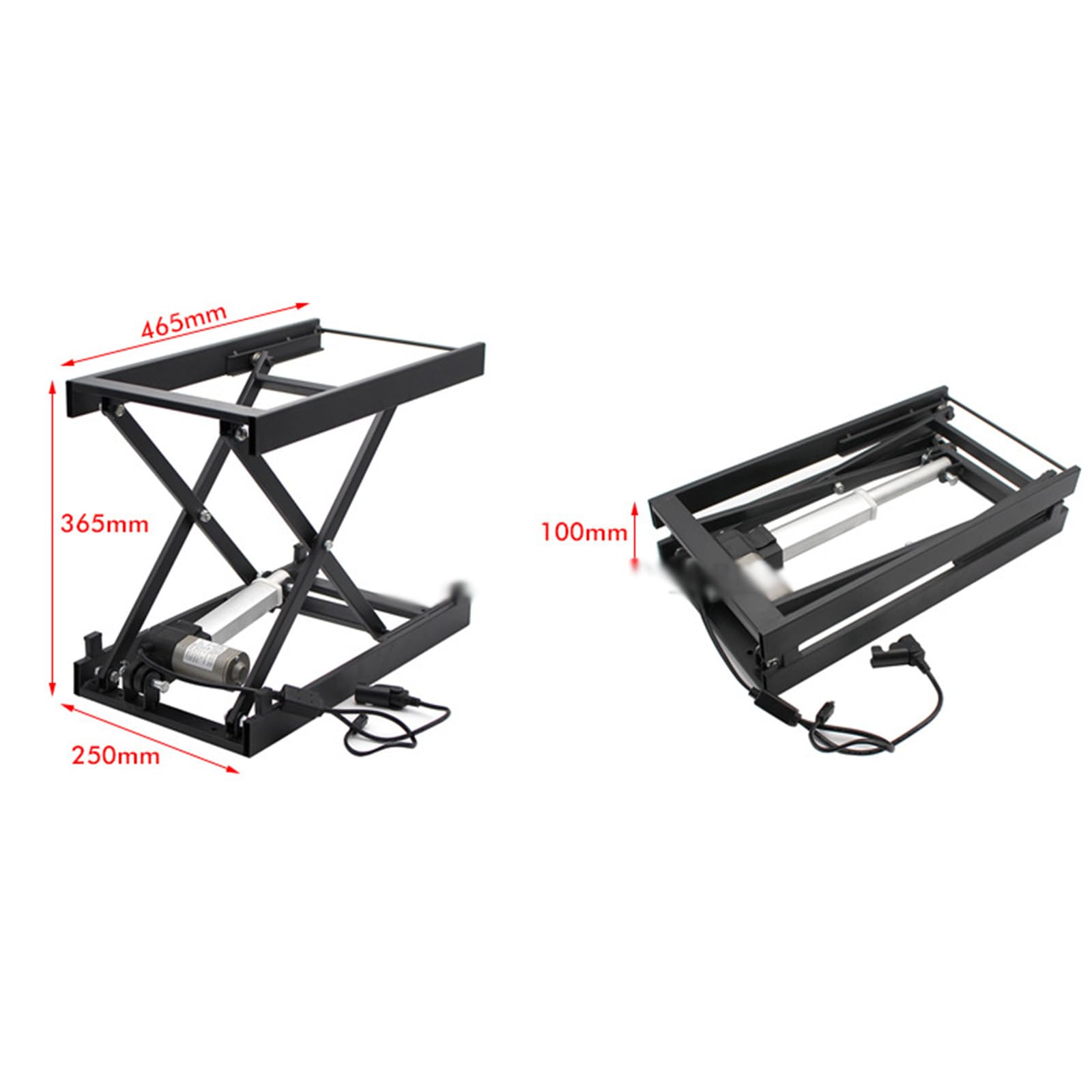 Elektrischer Couchtischlift mit Dual-USB-Schalter, Metalllager, Vollkupferkernmotor, für DIY-Möbel und Wohnaccessoires
