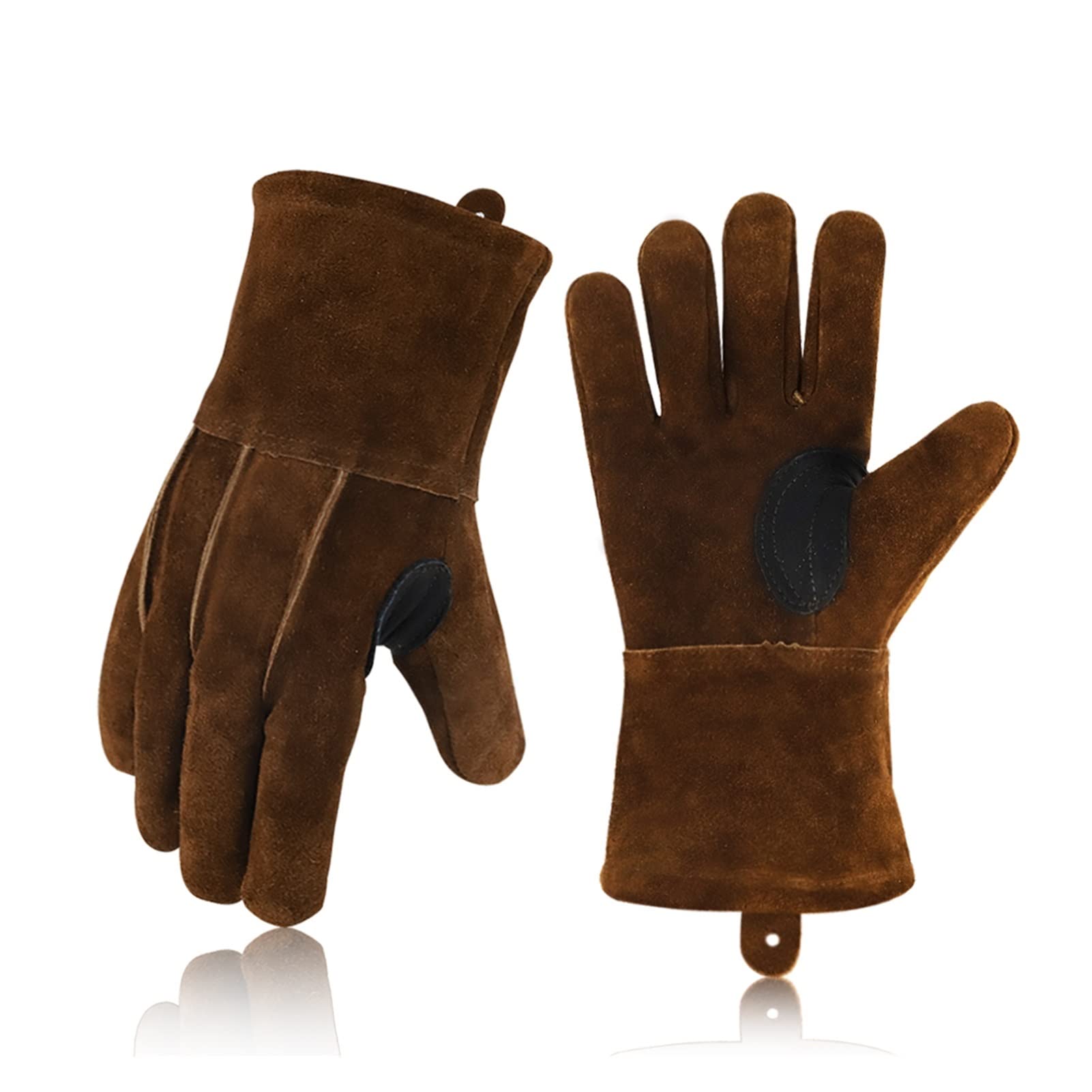 Guantes de trabajo de soldadura, Guantes de trabajo de cuero for soldar for hombre, resistentes al calor y al desgaste, varios tamaños.(Large)