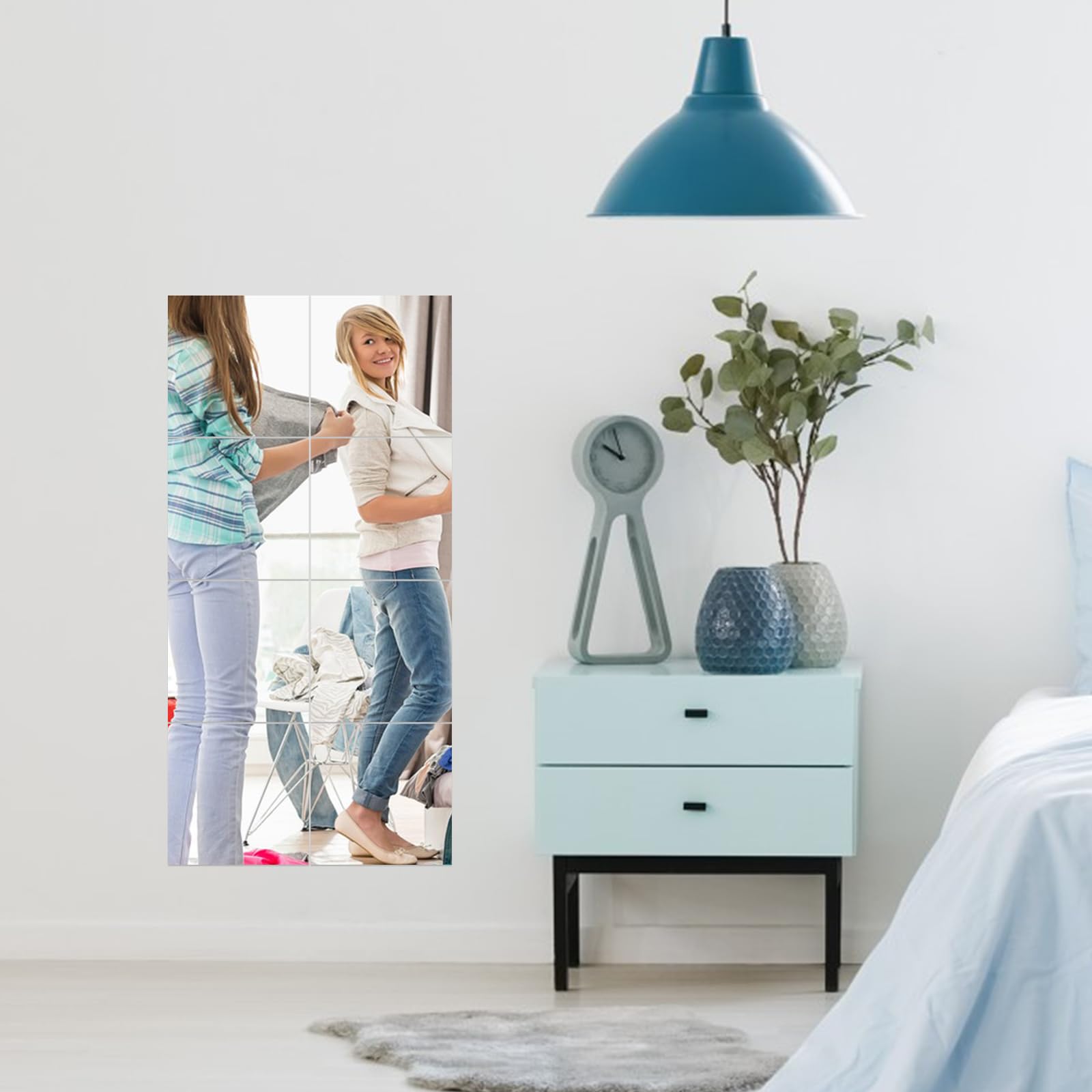 Relota 10 sztuk lustrzane naklejki ścienne 20×20 cm