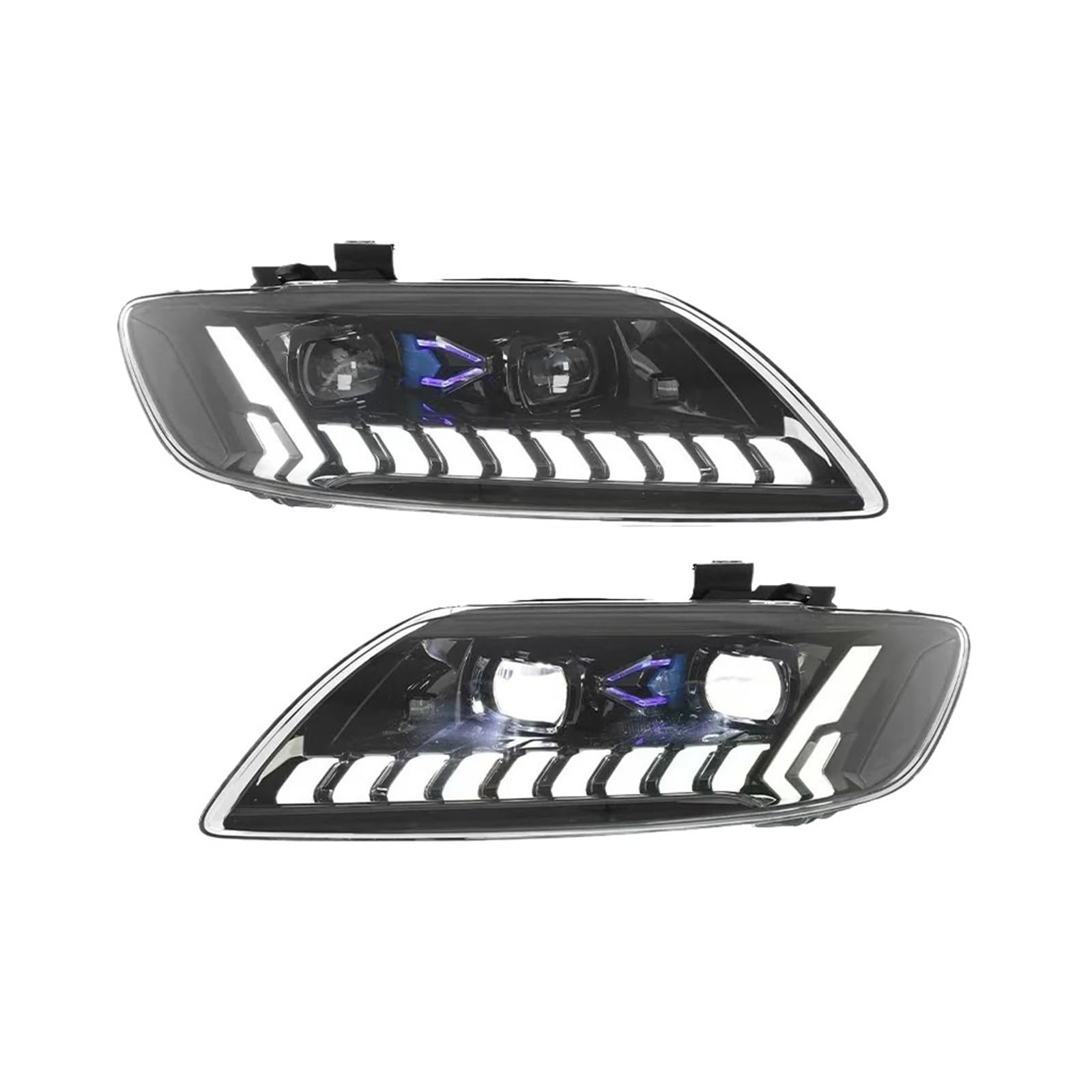 Bamxseuf LED Headlight Assembly Replacement – DRL Turn Signal Lights 2PCs, Compatible With Audi Q7 LED Headlight, Anti-Fog Waterproof Front Light Kit 2010-2015 Models