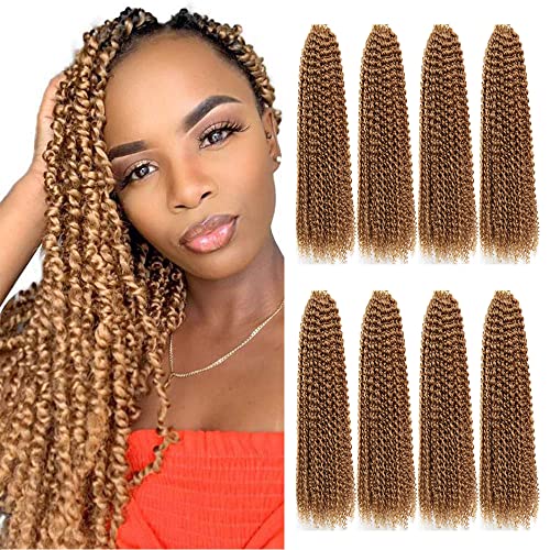8 Packs Passion Twist Hair 16 Inch Passion Twist Crochet Hair For Black Women Water Wave Crochet Braiding Hair Extensions (27#)