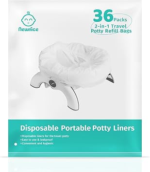 [36 Counts]Newnice Disposable Potty Liners for OXO Tot 2-in-1 Go Potty | Leak-Proof with Absorbent Pads, Portable Travel Potty Bags for Toddler Training, Fits Most Potty Chairs