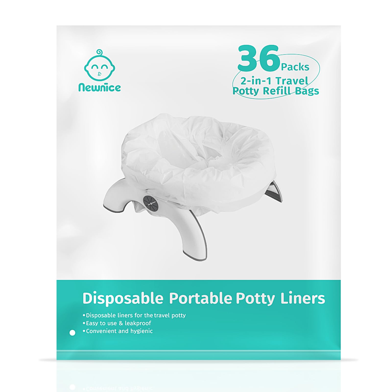 Photo 1 of [36 Counts] Newnice Disposable Potty Liners with Absorbent Pads, Leak-proof Portable Travel Bags for Toddler Training, Compatible with OXO Tot 2-In-1 Go Potty & Most Potty Chairs