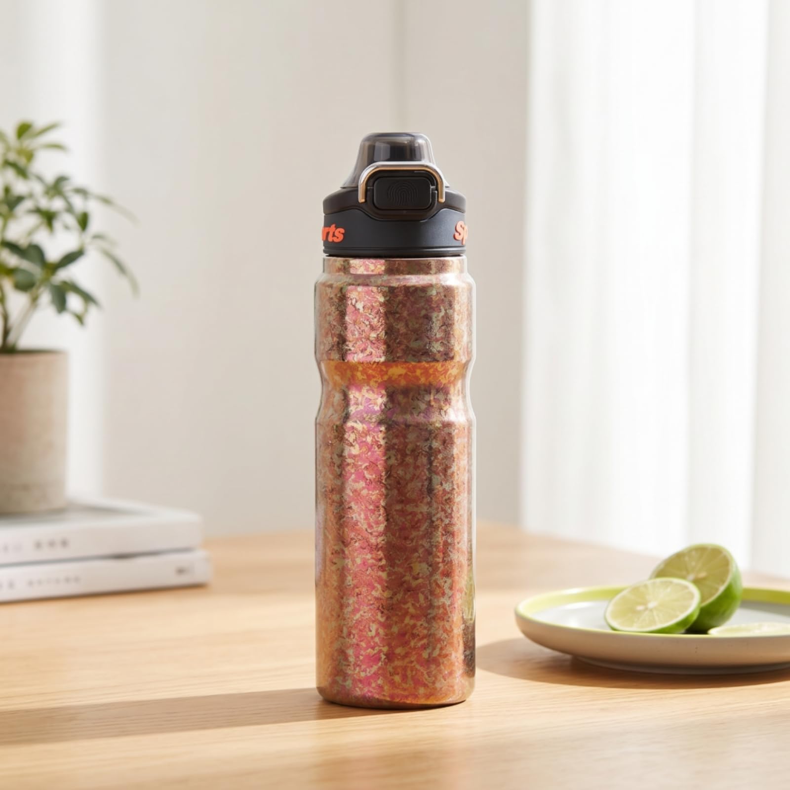 Thermosflasche Aus Stabil -Thermosflasche Tragbar flasche Für Sportler, Sport, Büro, Mehrfarbig, 650ML