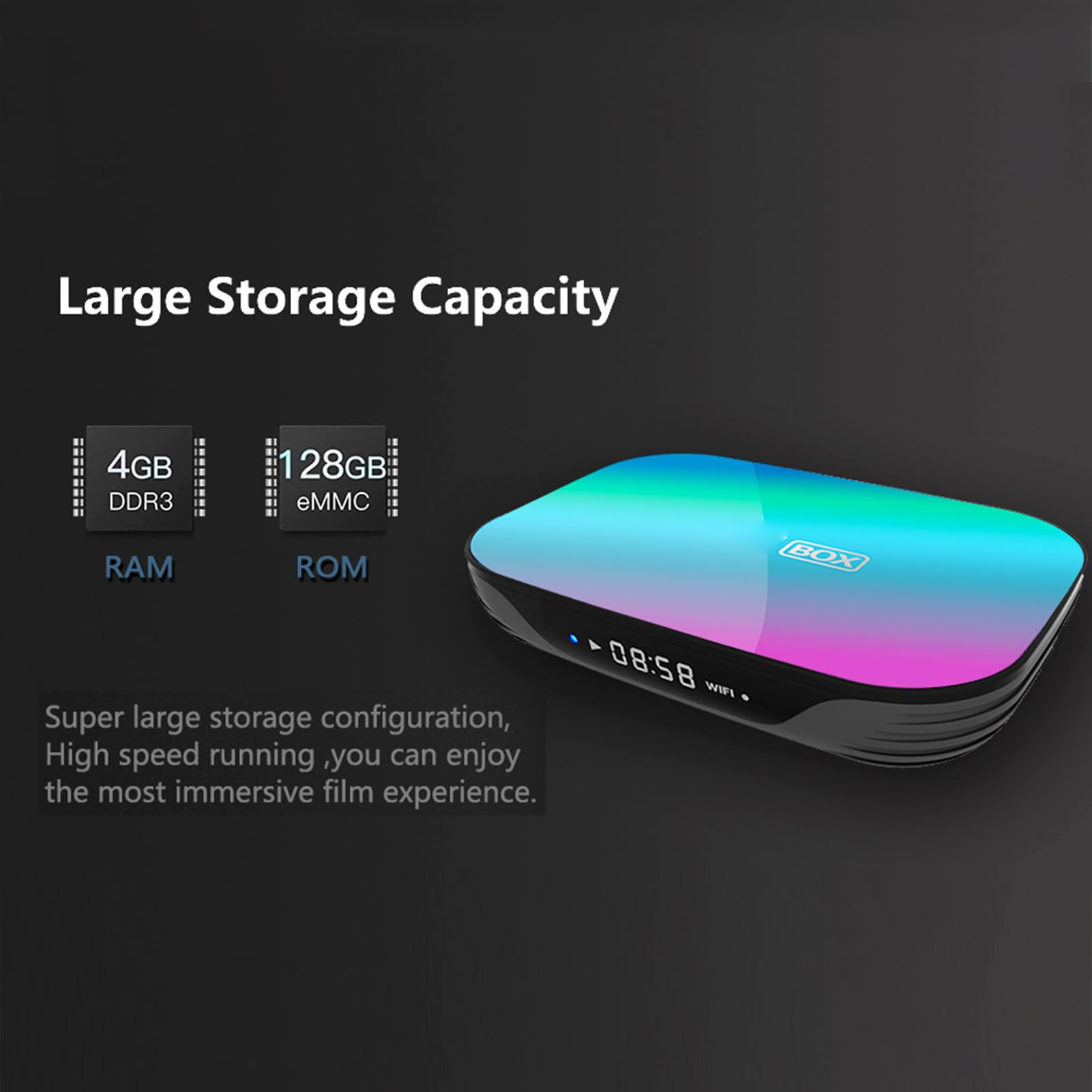Android TV Box 4GB RAM 8K Lettore Multimediale in Streaming, Dual Band 2.4G 5G WiFi Gigabit Ethernet S905X3 Quad Core Set Top Box, Smart TV per Home Theater (4+128G Spina europea)