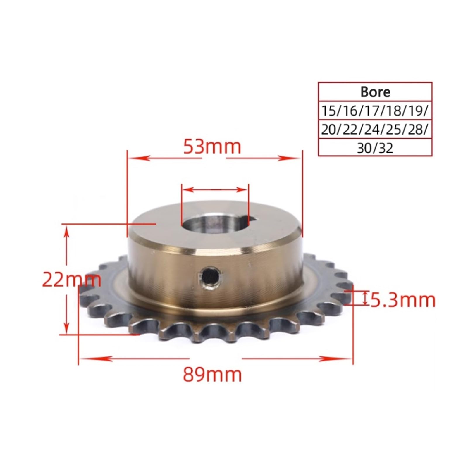 Bevel Gear Pinion Hardware Mechanical 1pc 06B 28Teeth Precision Industrial Drive Sprocket Wheel Steel Chain Gear Keyway Bore 15 16 17 18 19 20 22 24 25 28 30 32mm(19mm (Keyway 6mm))