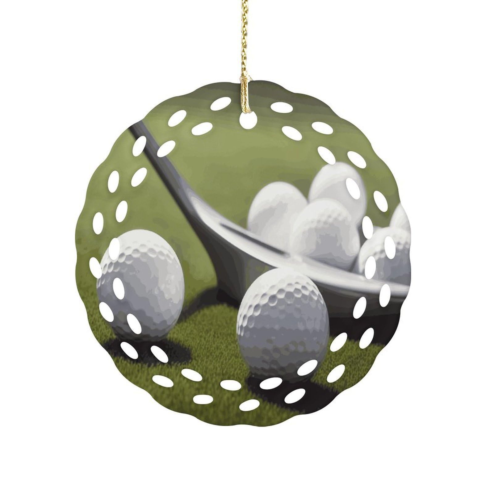 Fekiloot Women's Style Golf Ceramic Ornaments 3 Inch Round,Holiday Keepsake For ,Girls,Pet Owners,Hanging Ornament Gifts Idea For Home