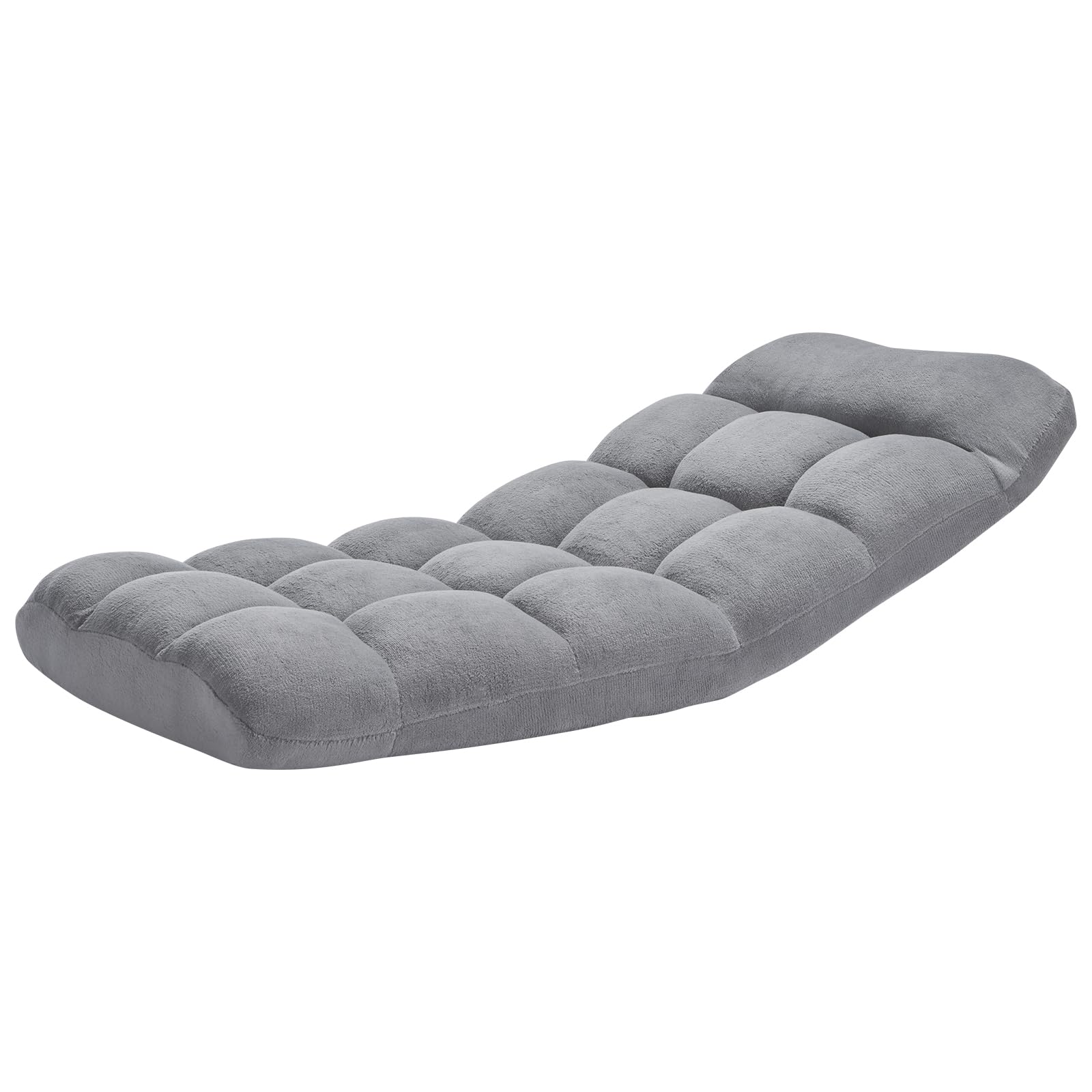 VEVOR Bodenstuhl Klappsofa aus Recyclingschaum mit 14 einstellbaren Positionen, multifunktionaler Bodentuhl mit Rückenlehne, ideal zum Schlafen & Lesen, Boden-Gamingstuhl für Kinder, grau