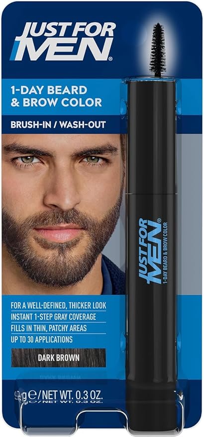 Just for Men 1-dag baard- en wenkbrauwverf donkerbruin voor een vollere look