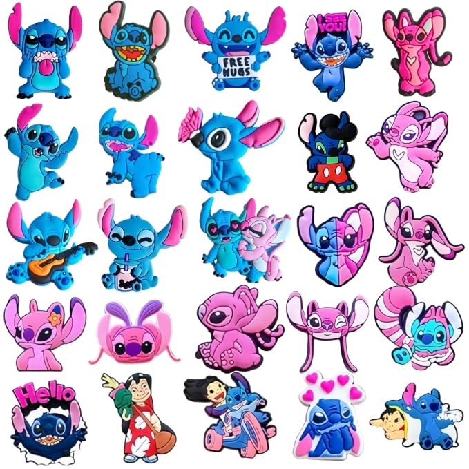 Yiqicomle 25Pcs Shoe Charms Cute Cartoon Shoe Accessories PVC Shoes Charms Decoration for Clogs Sandals Party Birthday