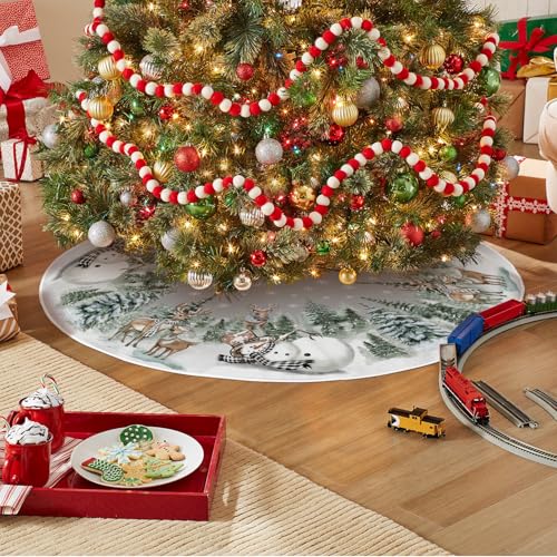 Avoin Colorlife TREESKIRT-CHRISTMAS-891-018 Snowman Reindeer Snowflake Christmas Tree Skirt 36 Inch thumb #2