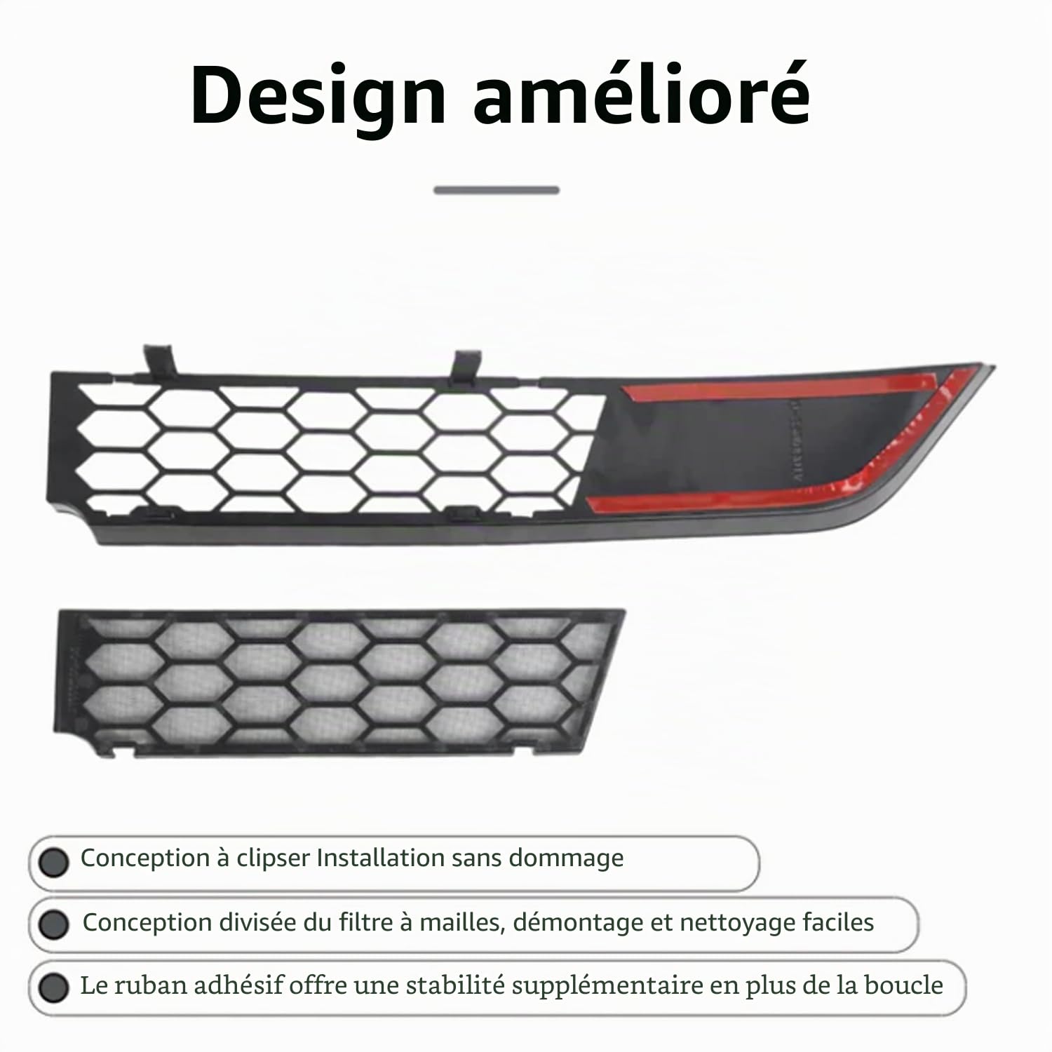 Grille Avant en Maille pour Model Y Juniper 2025 2026 Accessoires | Pare-chocs Inférieur de Voiture Segmenté Grille d'insertion couverture de grille d'aération pour Tesla, Not fit 2026 Standard