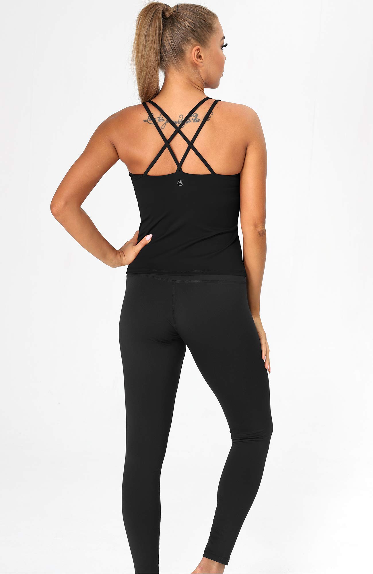 icyzone 2 in 1 Canotta Sportiva da Donna con Reggiseno Integrato,Reggiseno Yoga Senza Ferretto per Fitness,Palestra