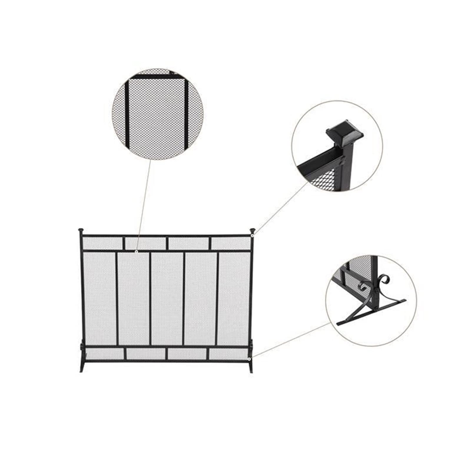 Salvachispas Chimenea Pantalla de Chimenea Rejilla Vertical Malla de Hierro Decorativa Conjunto de Pantalla de Chimenea Cubierta sólida Grande for Chimenea