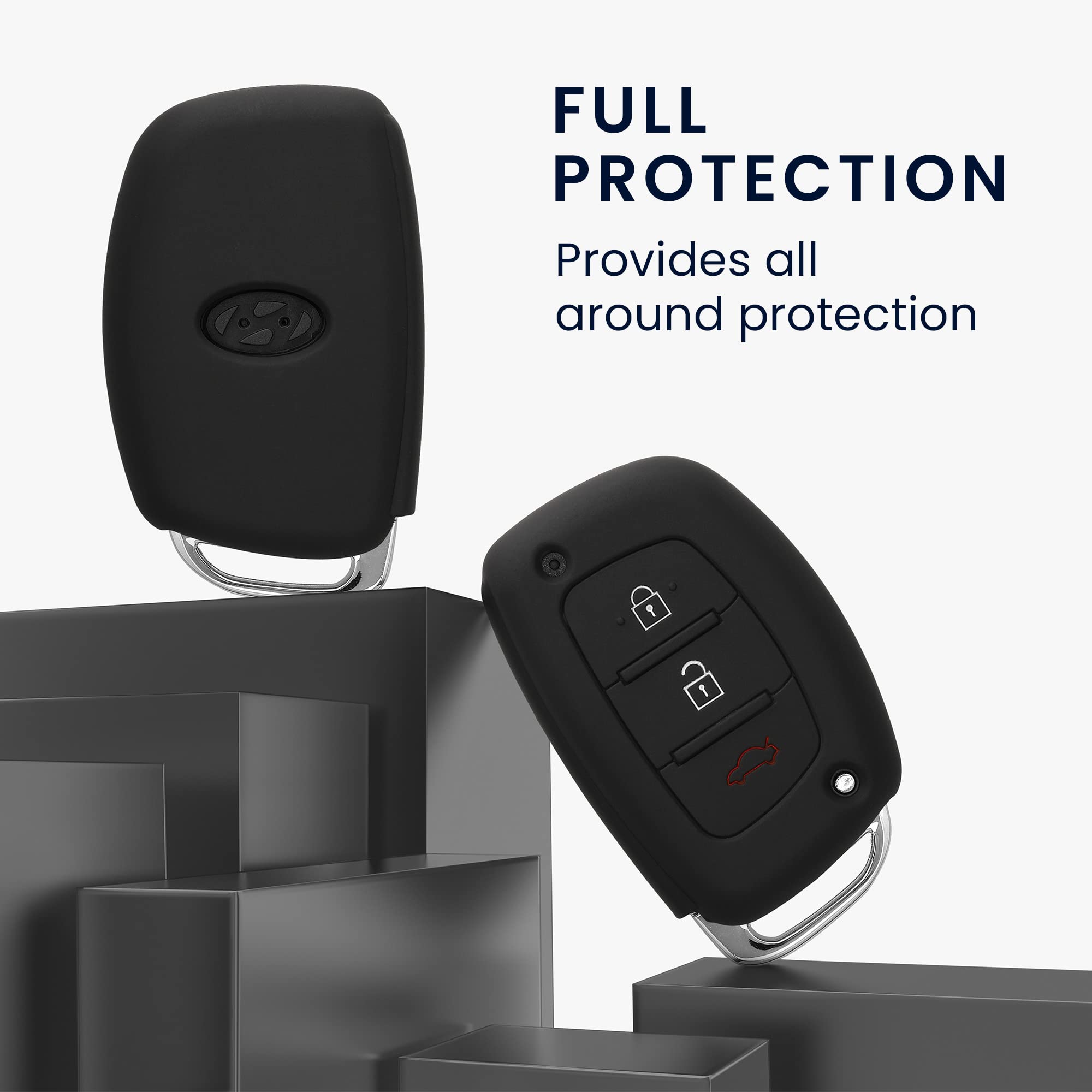 Cover Chiavi Auto Kwmobile Per Hyundai Keyless Go - Custodia In Gomma Protettiva, Antiscivolo