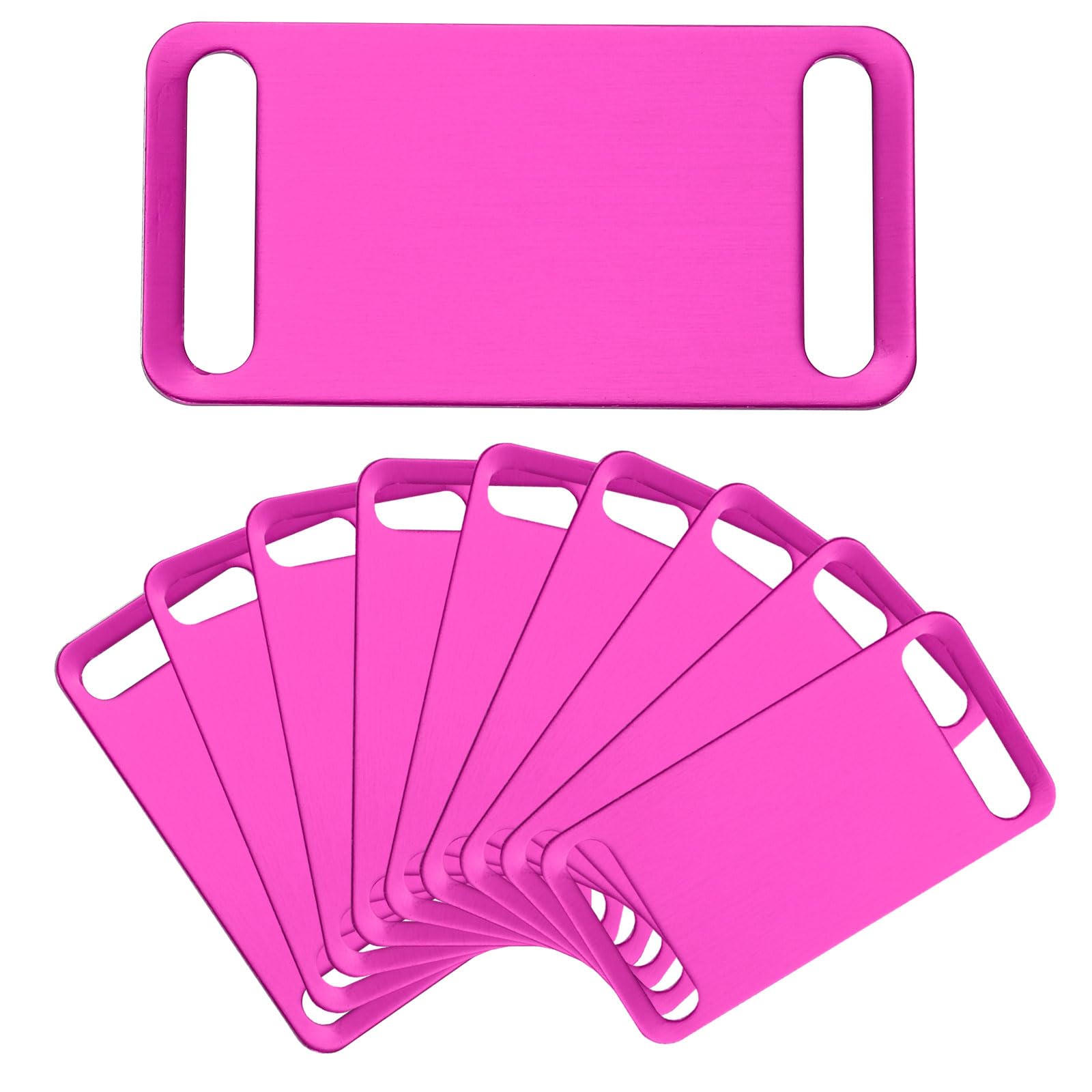 sourcing map 10 Pcs Anodized Aluminum Blank Tags 22.5mm Blanks Stamping Pet ID Tag with Holes for Engraving Sided DIY Art Craft Gift, Rose Red