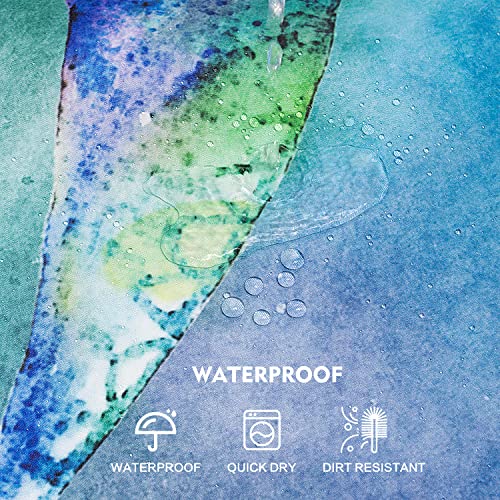 Blue Shower Curtain, Teal Sea Turtle Shower Curtains For Bathroom, Waterproof Quick-Dry Polyester Fabric Shower Curtain, Beach Nautical Shower Curtain Ocean Bathroom Decor With 12 Hooks, 72''X 72'' #TOP4